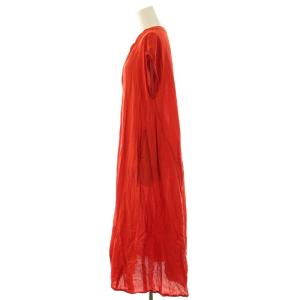FREAK'S STORE フレアワンピース ミモレ ロング スキッパー フレンチスリーブ F オレンジ