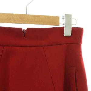 M'S GRACY フレアスカート ロング ミモレ ウール混 38 M 赤 レッド
