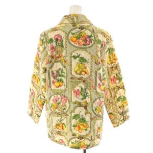 Salvatore Ferragamo キルティングジャケット 花柄 XS マルチカラー ベージュ ライトグリーン