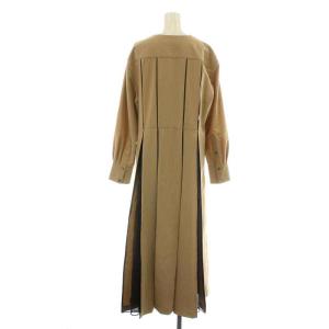 ADORE 23SS ドライハイブリッドワンピース ロング マキシ フレア ボックスプリーツ 長袖 切替