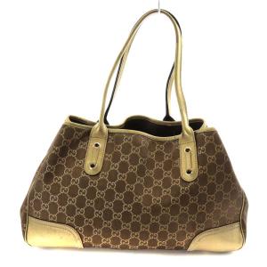 GUCCI 163805 プリンシー ハンドバッグ GGキャンバス レザー ブラウン