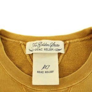 REMI RELIEF スウェット トレーナー ダメージ加工 クルーネック M 黄土色 マスタード