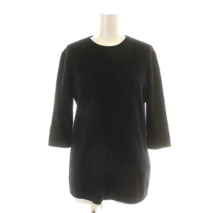 Deuxieme Classe 22AW カシミヤリブニット Cashemere Rib Knit セーター七分袖 クルーネック F 黒 ブラック 22080560204530