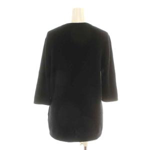 Deuxieme Classe 22AW カシミヤリブニット Cashemere Rib Knit セーター七分袖 クルーネック F 黒 ブラック 22080560204530