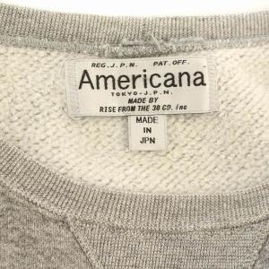 AMERICANA スウェット トレーナー 裏起毛 フロッキープリント M グレー