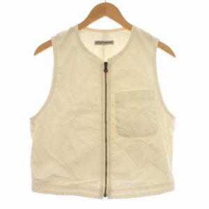 ベスト ジップアップ コットン 48 M 白 ホワイト