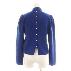 ANAYI 23SS 16Gミラノリブハイネックプルオーバー ボウタイブラウス ニット 長袖 リボン パールボタン パワーショルダー 38