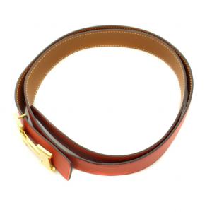 HERMES コンスタンスベルト リバーシブル ハトメ レザー R刻印 95 ブラウン レッド