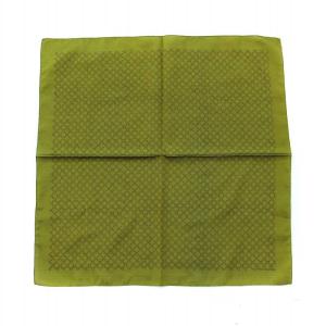 カレ45 シルク100％ スカーフ 総柄 緑 グリーン