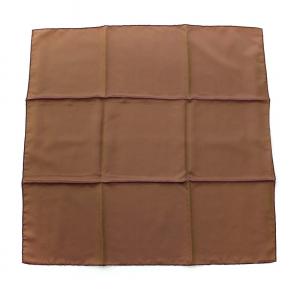 HERMES カレ70 ロゴ シルク100％ スカーフ 茶 ブラウン