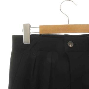 Julien David テーパードパンツ ジップフライ タック ジップアップ ストレッチ ウール XS 黒 ブラック