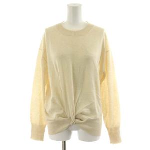 23AW ツイストプルオーバーニット カットソー 長袖 カシミヤ混 F 白 ホワイト 32-109-12-090307