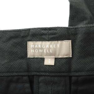 MARGARET HOWELL 22SS パンツ スラックス ジッパーフライ 麻 リネン 2 M グレー 578-2143010