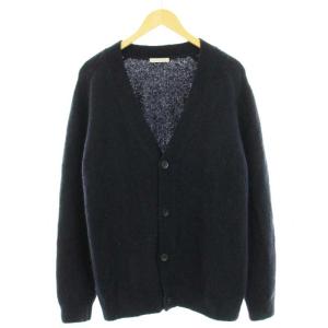 UNITED ARROWS シャギードッグ ニットカーディガン Vネック アルパカ混 L 紺 ネイビー
