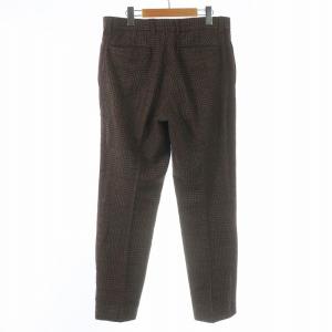 sacai 12AW サイドライングレンチェックウールパンツ ストレート ジップフライ 2 M 茶 ブラウン 12-00327M