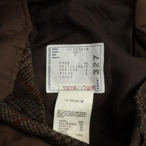 sacai 12AW サイドライングレンチェックウールパンツ ストレート ジップフライ 2 M 茶 ブラウン 12-00327M