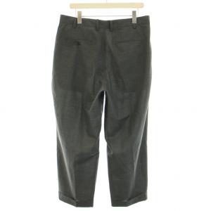 BEAMS トロピカルウール2Pパンツ タック スラックス ジップフライ L グレー 11-23-0648-803