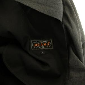BEAMS トロピカルウール2Pパンツ タック スラックス ジップフライ L グレー 11-23-0648-803