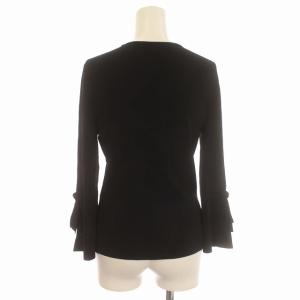 EPOCA ニット カットソー 長袖 フレアスリーブ リボン 40 M 黒 ブラック