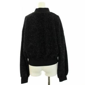 MSGM カットソー 長袖 モックネック ラメ M 黒 ブラック