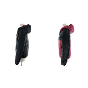 HYSTERIC GLAMOUR プリマロフト ナイロンタフタ リバーシブル フーデッド 中綿ジャケット ワッペン S 紫 パープル 黒 ブラック 0153AB03