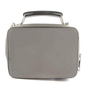 MARC JACOBS ザ ボックス THE BOX ショルダーバッグ ハンドバッグ 2WAY レザー ロゴ グレー 黒 ブラック M0014490