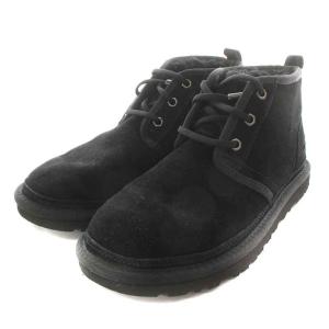 UGG australia ニューメル NEUMEL チャッカブーツ ショートブーツ スエード ボア 25.0cm 黒 ブラック 1094269