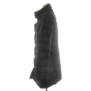 EMPORIO ARMANI ダウンコート ロング丈 裏地総柄 ロゴボタン アウター 38 XS 黒 ブラック