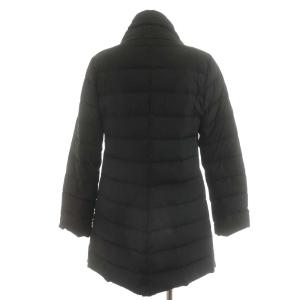 EMPORIO ARMANI ダウンコート ロング丈 裏地総柄 ロゴボタン アウター 38 XS 黒 ブラック