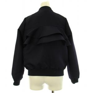 Chesty ジャケット ブルゾン フラワーレース 花柄 ジップアップ 0 XS 紺 ネイビー 白 ホワイト 11S401