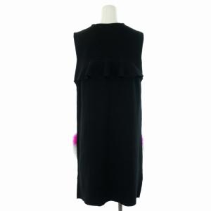 Chesty ファーニットベスト ジャケット ロング パール ウール 0 XS 黒 ブラック 12A401