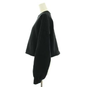 EVERYDAY I LIKE 22AW クロップド Cropped スウェットプルオーバー トレーナー クルーネック 長袖 黒 ブラック