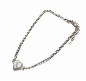 CHANEL ネックレス ココマーク ハート ラインストーン パール シルバーカラー