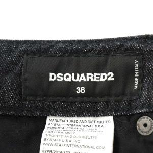 DSQUARED2 14AW skinny cropped jean デニムパンツ ジーンズ ジーパン ダメージ加工 S 黒 ブラック