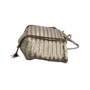 Dragon Diffusion 編み込み レザー ハンドバッグ ゴールド 金