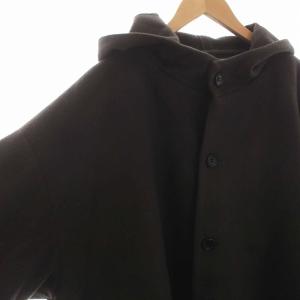 Basisbroek ウールコート ロング フード付き アウター 3 L カーキ 茶