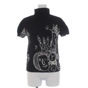 MI81FK335 ハイネックカットソー ボックスプリーツ ブラック