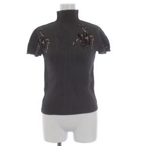 ボックスプリーツ カウボーイ ハイネック カットソー 半袖 グレー MI53FK515