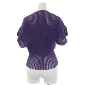 ISSEY MIYAKE A-POC INSIDE メッシュ ストレッチ カットソー 半袖 ドルマンスリーブ ハイネック 2 M 紫 パープル IM01KK012