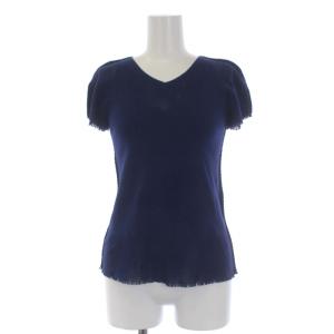 FETE A-POC INSIDE カットソー 半袖 カットオフ Vネック 2 M 紺 ネイビー IF92KK924