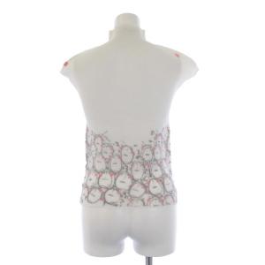 me ISSEY MIYAKE ボックスプリーツ 総柄 ハイネック カットソー プリント 半袖 白 ホワイト MI41FK703