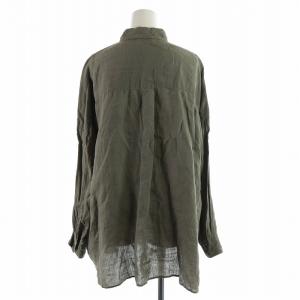 Deuxieme Classe 20SS WIDEリネンシャツ ブラウス 長袖 ワイド オーバーサイズ F カーキ 20050500702010