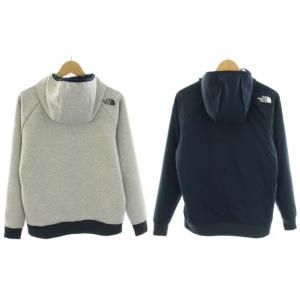 THE NORTH FACE リバーシブルテックエアーフーディ ジップアップパーカー アウター M グレー 紺 ネイビー NT61883