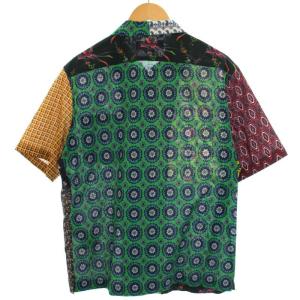 STELLA McCARTNEY 2018年製 クレイジーパターン オープンカラー シャツ 半袖 総柄 切替 39 M マルチカラー 555516