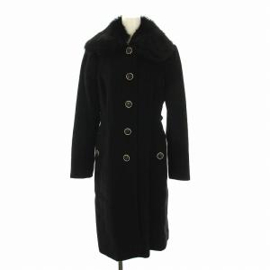 TORY BURCH ウールコート ロング シープファー アウター 2 M 黒 ブラック