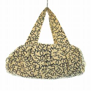 CHANEL No.5 ロゴ ミニボストンバッグ ココマーク チャーム キャンバス アイボリー