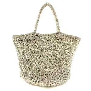 トートバッグ 編み込み ゴールド色