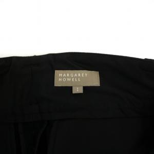 MARGARET HOWELL HEAVY MOLESKIN タックパンツ モールスキン クロップド ハイウエスト ジップフライ 1 S 黒 ブラック