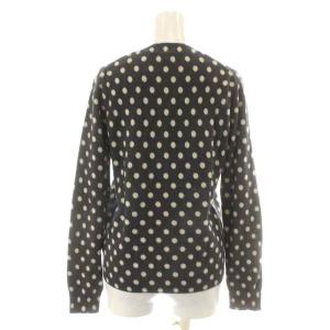 Tao 09AW AD2009 ニットカーディガン 長袖 クルーネック 水玉 ドット ウール グレー 白 ホワイト