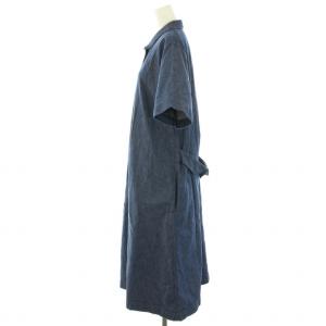 MHL. 20AW コットンヘンプドリル COTTON HEMP DRILL デニムワンピース ロング 半袖 2 M インディゴ